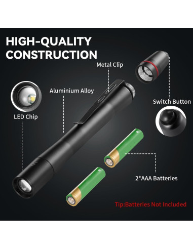 Linterna de Bolígrafo LED 3Pack Yuyao KeRun, Ajustable e Impermeable