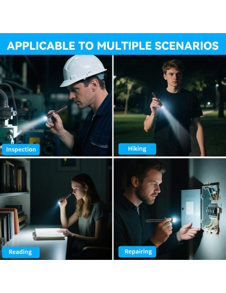 Linterna de Bolígrafo LED 3Pack Yuyao KeRun, Ajustable e Impermeable