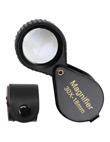 Lupa de Joyero 30x Landtek con Lente de 18mm y Funda de Cuero