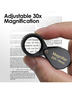Lupa de Joyero 30x Landtek con Lente de 18mm y Funda de Cuero 2