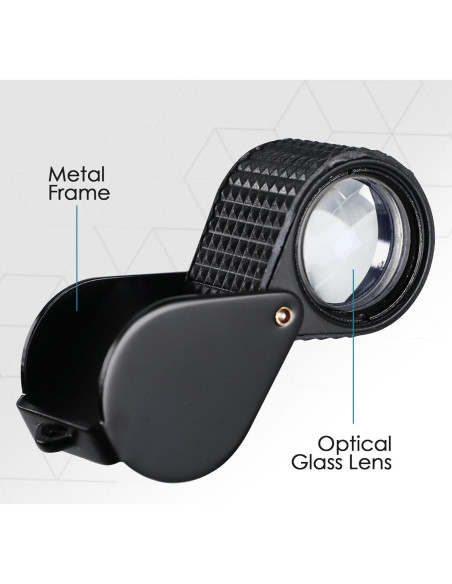 Lupa de Joyero 30x Landtek con Lente de 18mm y Funda de Cuero