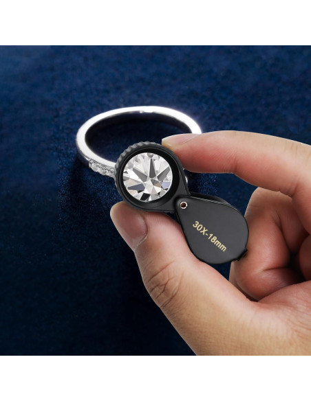 Lupa de Joyero 30x Landtek con Lente de 18mm y Funda de Cuero