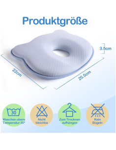 Almohada de Espuma de Memoria Hoovcmg para Bebés 25x22 cm 2