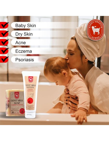 Paquete de Cuidado de Piel Honey Sweetie Acres - Jabón y Loción de Leche de Cabra