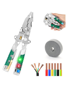 Alicates de Pelar Cables 18 en 1 Nuotuv con Probador de Voltaje