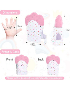 2 Pack Mitones de Silicona para Dentición Vicloon Rosa 2