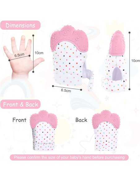 2 Pack Mitones de Silicona para Dentición Vicloon Rosa