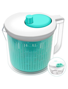 Cutesun Ensaladera 2.37L con Picador de Ajo Manual Azul