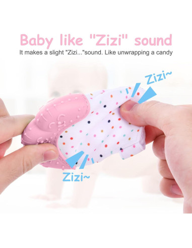 2 Pack Mitones de Silicona para Dentición Vicloon Rosa