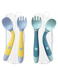 Utensilios para Niños NeigeTec - Cuchara y Tenedor Flexibles 2 Set