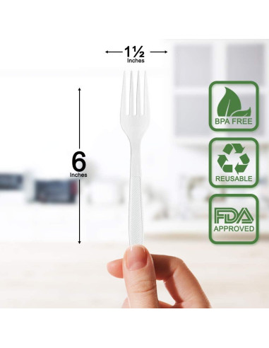 400 Tenedores Desechables BluShine Plástico Pesado 15.24cm