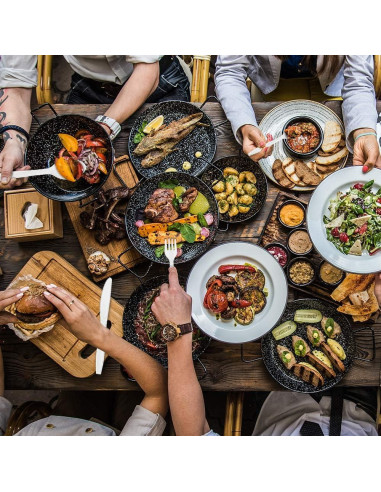 400 Tenedores Desechables BluShine Plástico Pesado 15.24cm