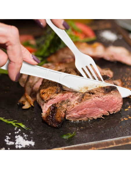 400 Tenedores Desechables BluShine Plástico Pesado 15.24cm