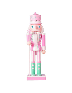 Adorno de Nuez de Madera Rosa 24.9 cm Hecho a Mano CSR DREAM