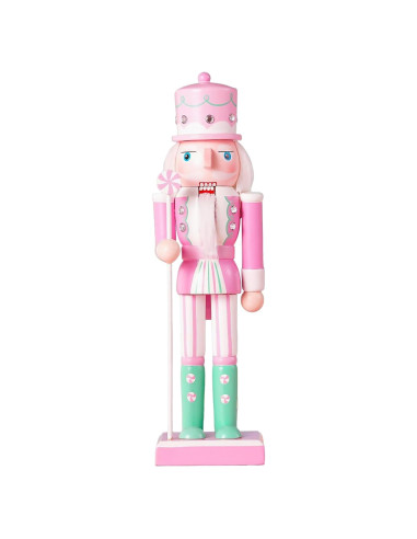 Adorno de Nuez de Madera Rosa 24.9 cm Hecho a Mano CSR DREAM