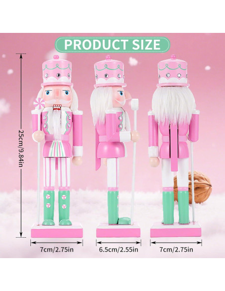 Adorno de Nuez de Madera Rosa 24.9 cm Hecho a Mano CSR DREAM