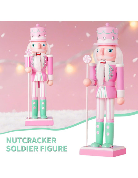 Adorno de Nuez de Madera Rosa 24.9 cm Hecho a Mano CSR DREAM