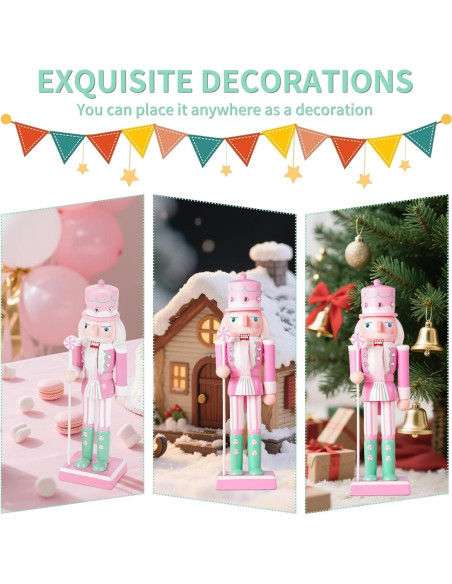 Adorno de Nuez de Madera Rosa 24.9 cm Hecho a Mano CSR DREAM