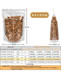 Bolsas de Pie Reseñables Transparentes Blisstime 50 Unidades 16x24 cm 2