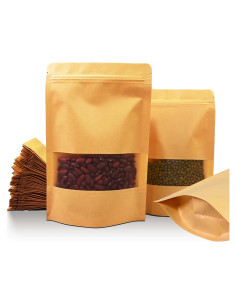 50 Bolsas de Papel Kraft Reutilizables 14 x 20 cm NexLevVac