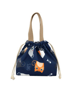 Bolsa de Almuerzo Reutilizable Enyuwlcm Gato Azul Mini 7.87L