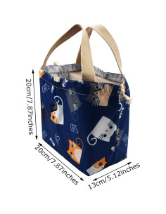 Bolsa de Almuerzo Reutilizable Enyuwlcm Gato Azul Mini 7.87L 2
