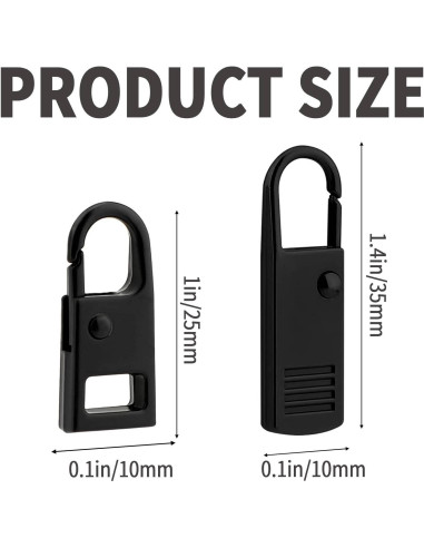Tiradores de Cremallera Desmontables IVICOO - 8 Pcs, 2 Tamaños