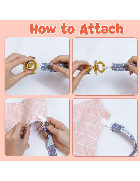 Babygoal Clips de Chupete Florales - Paquete de 6 Unidades