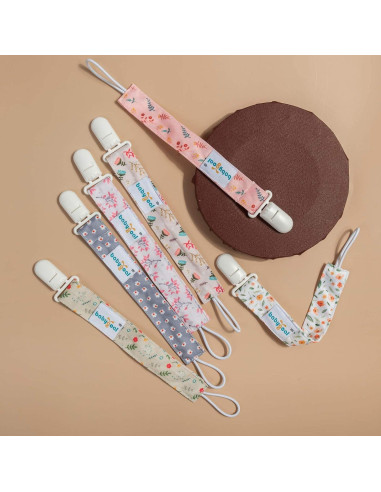 Babygoal Clips de Chupete Florales - Paquete de 6 Unidades