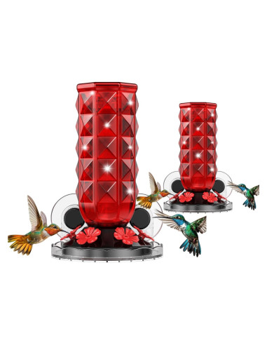 Alimentador de Colibríes MrCrafts 2Pcs Ventana 0.47L Vidrio Rojo
