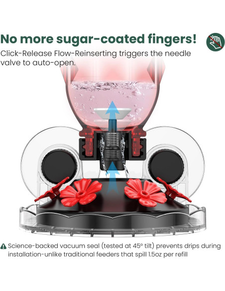 Alimentador de Colibríes MrCrafts 2Pcs Ventana 0.47L Vidrio Rojo