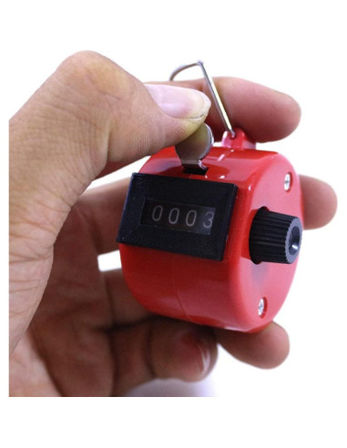 Contador de Tally Manual 4 Dígitos HwdjiSW - Rojo