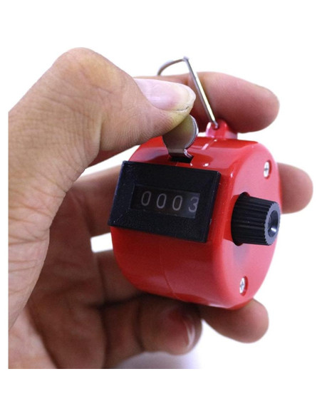 Contador de Tally Manual 4 Dígitos HwdjiSW - Rojo