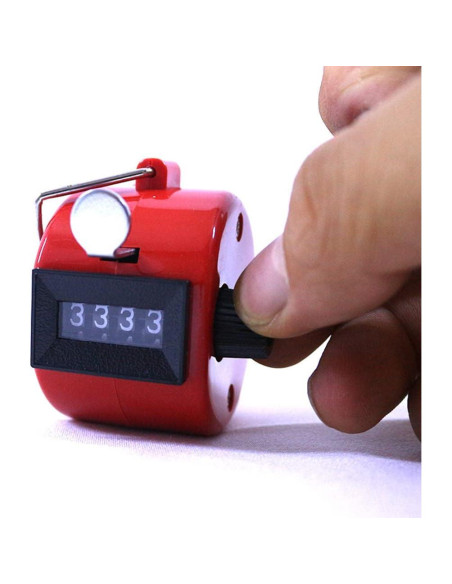Contador de Tally Manual 4 Dígitos HwdjiSW - Rojo