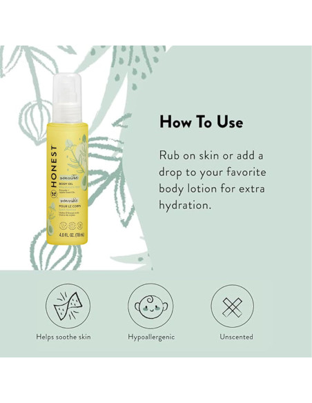 Aceite Corporal Hidratante The Honest Company 118.3 ml Vegano