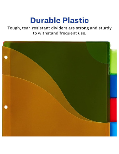 Separadores Avery 5 Pestañas Plástico para Carpetas 3 Anillas