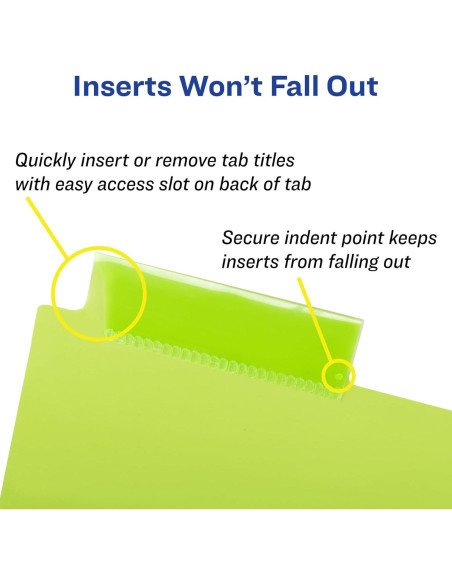 Separadores Avery 5 Pestañas Plástico para Carpetas 3 Anillas