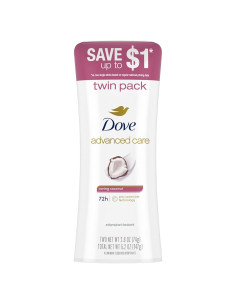 Desodorante Antitranspirante Dove Coco Cuidadoso 73.9g x2