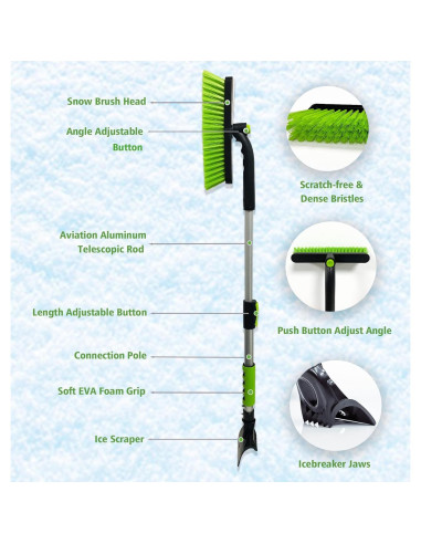 Raspador de Hielo y Cepillo de Nieve YeewayVeh 99 cm Verde