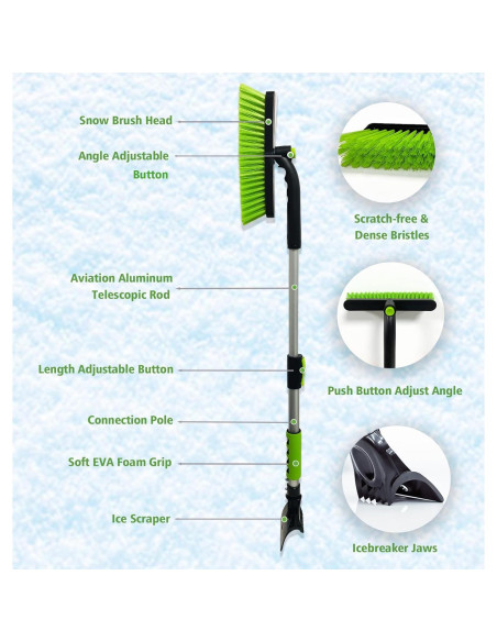 Raspador de Hielo y Cepillo de Nieve YeewayVeh 99 cm Verde Raspador de Hielo y Cepillo de Nieve YeewayVeh 99 cm Verde