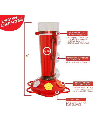 Alimentador de Colibríes Nature Anywhere 710 ml A Prueba de Fugas