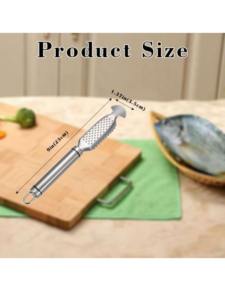 Paquete de 2 Escaladores de Pescado Fvokle Acero Inoxidable