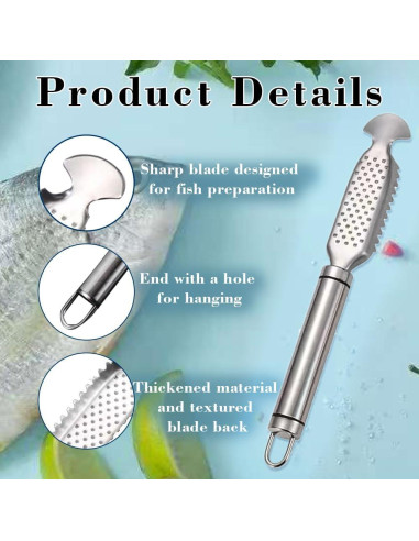 Paquete de 2 Escaladores de Pescado Fvokle Acero Inoxidable