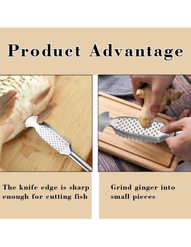 Paquete de 2 Escaladores de Pescado Fvokle Acero Inoxidable