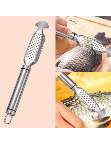 Paquete de 2 Escaladores de Pescado Fvokle Acero Inoxidable