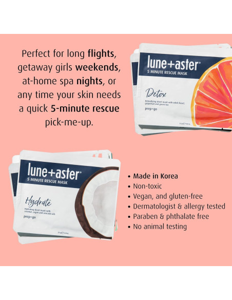 Mascarilla de Tela Hidratante Lune+Aster - 1 Cuenta Mascarilla de Tela Hidratante Lune+Aster - 1 Cuenta