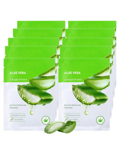 Mascarilla Facial Hidratante Aloe Vera Fusang - Paquete 10 Unidades