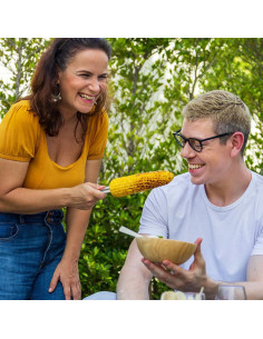 Tenedores de Maíz Reutilizables PRETYZOOM Acero Inoxidable 10pcs 2