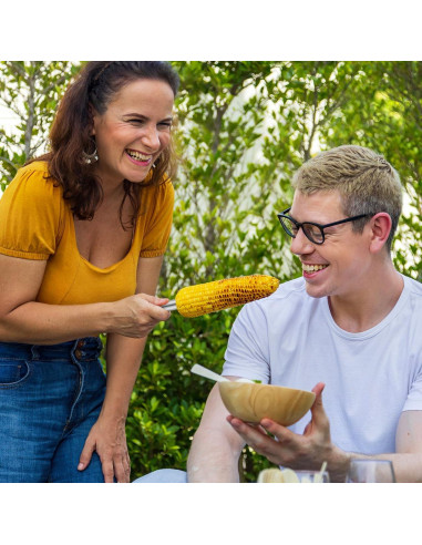 Tenedores de Maíz Reutilizables PRETYZOOM Acero Inoxidable 10pcs