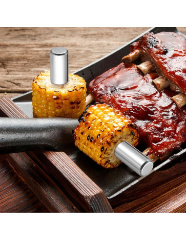 Tenedores de Maíz Reutilizables PRETYZOOM Acero Inoxidable 10pcs